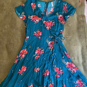 Teal Flowered Sundress Size M